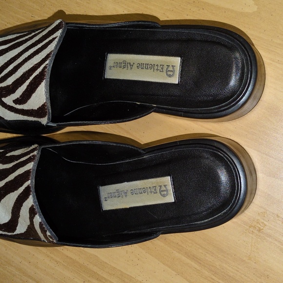 ETIENNE AIGNER comedy animal print leather mules size 8.5 - Picture 11 of 14